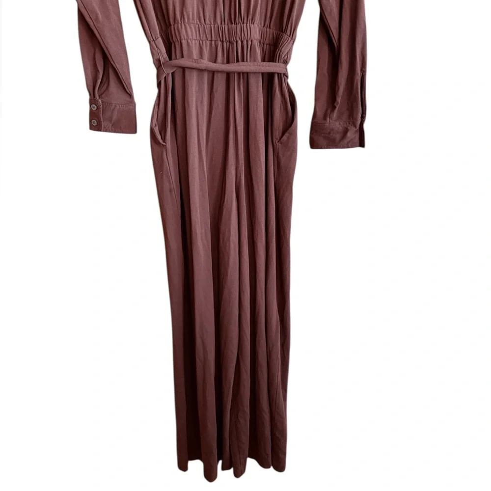 Loft Brown Belted Jumpsuit with Pockets Size Medium Petite - Picture 8 of 12